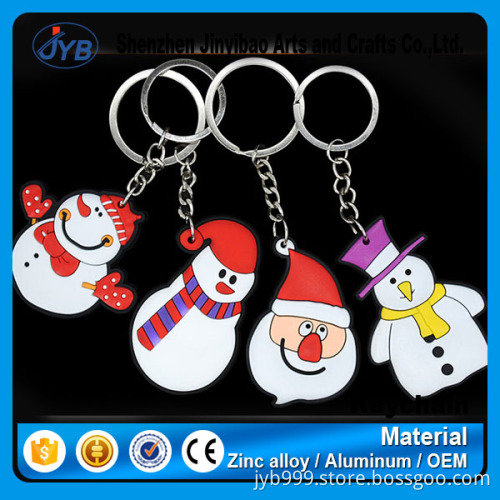 hot sale custom your logo plastic pvc santa claus christmas keychains